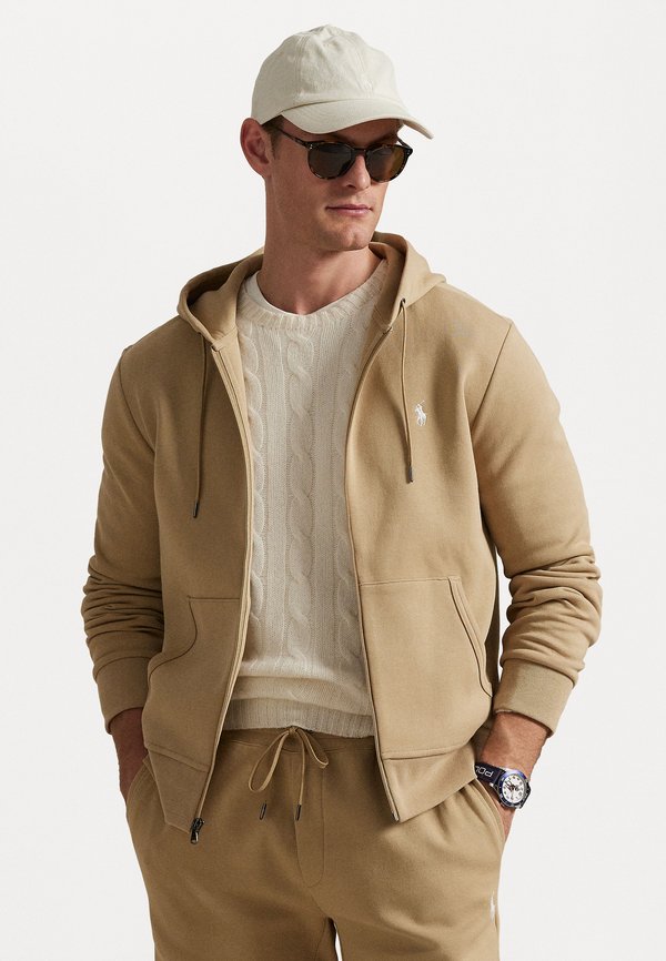 DOUBLE KNIT FULL ZIP HOODIE - Zip-up sweatshirt - vintage khaki