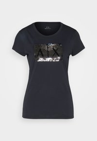 T-shirt con stampa - navy/silver