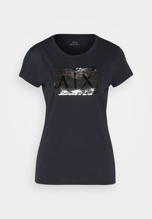 Armani Exchange Print T-shirt - navy/silver