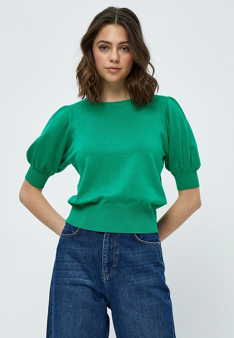 Minus MILIVA KNIT TEE - Pamata T-krekls - ivy green