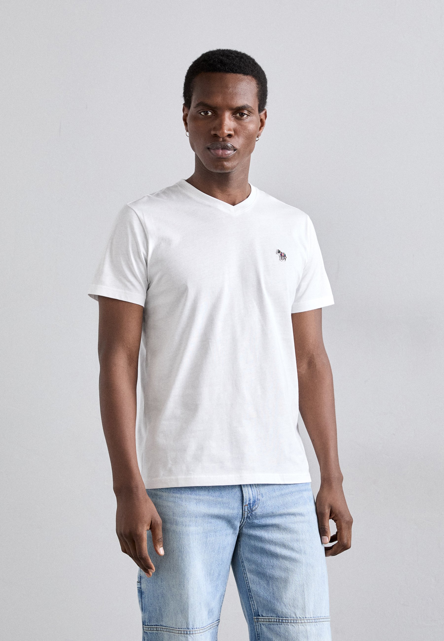 PS Paul Smith V NECK ZEBRA - Basic T-shirt - white - Zalando.co.uk