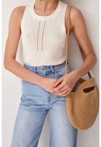 WE Fashion Stickad tröja - white