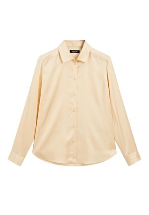 Massimo Dutti FLOWING SATIN LONG SLEEVE - Chemisier - yellow