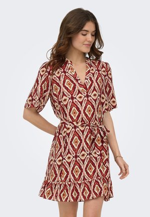ONLY, DRESS ONLANTONIA SHORT DRESS - Freizeitkleid - brick red