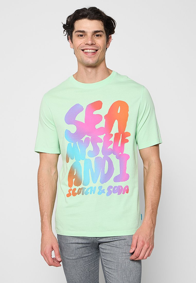 Scotch & Soda T-shirt print lichtgroen