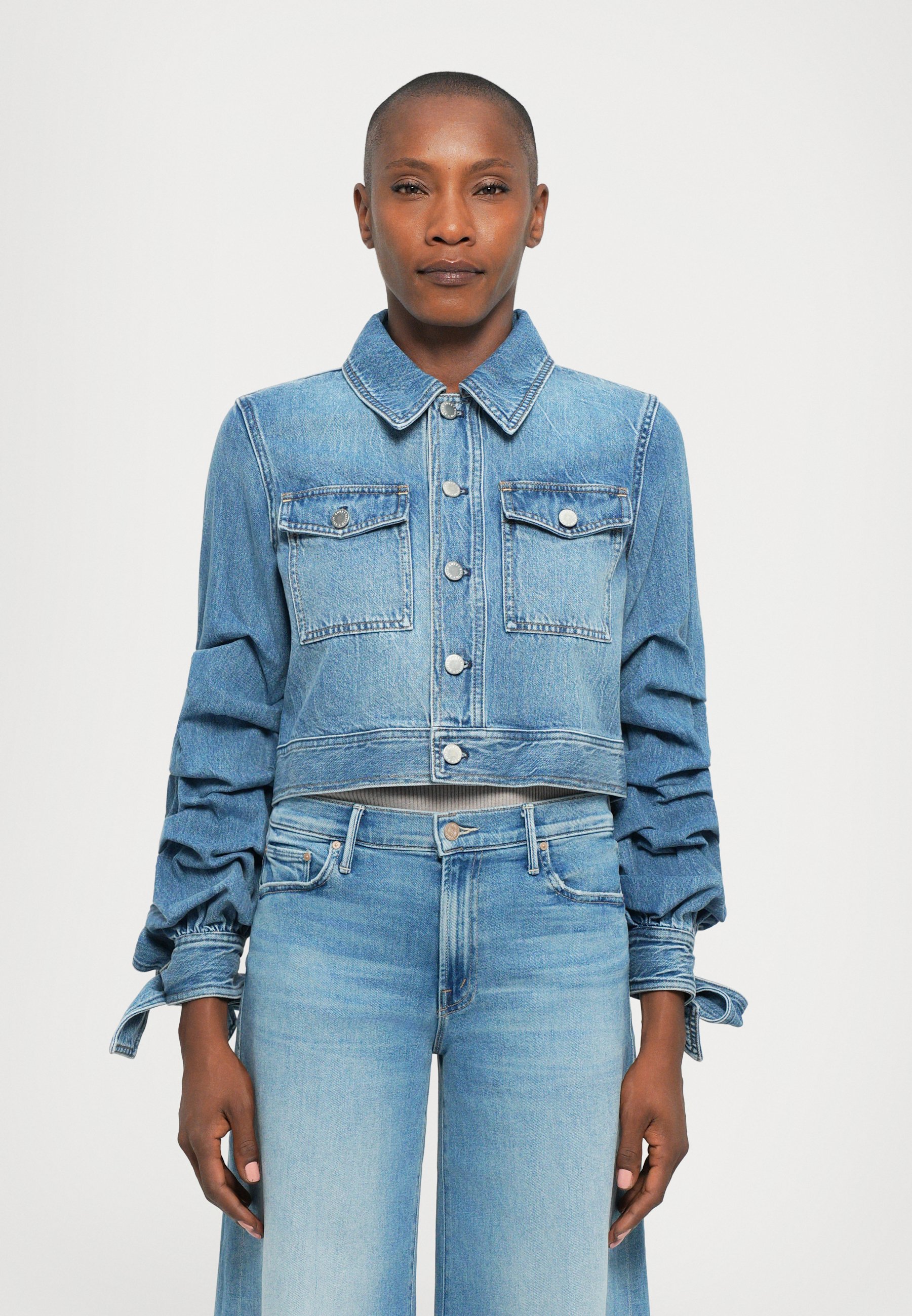 Alice + Olivia TIFF BOW - Denim jacket - blue/blue denim - Zalando