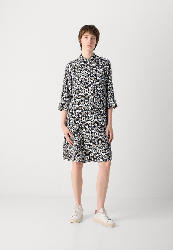 SHIRT DRESS A SHAPED 3/4 SLEEVE BREAST POCKET PRINTED - Shirt dress3