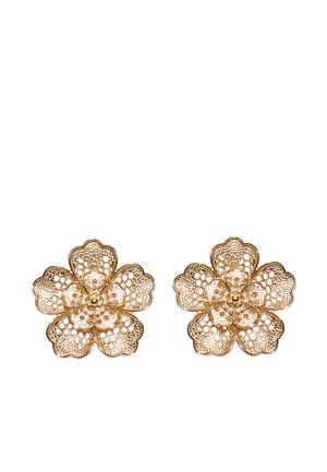 Stradivarius, LACE-EFFECT FLOWER EARRINGS - Boucles d'oreilles - gold-coloured