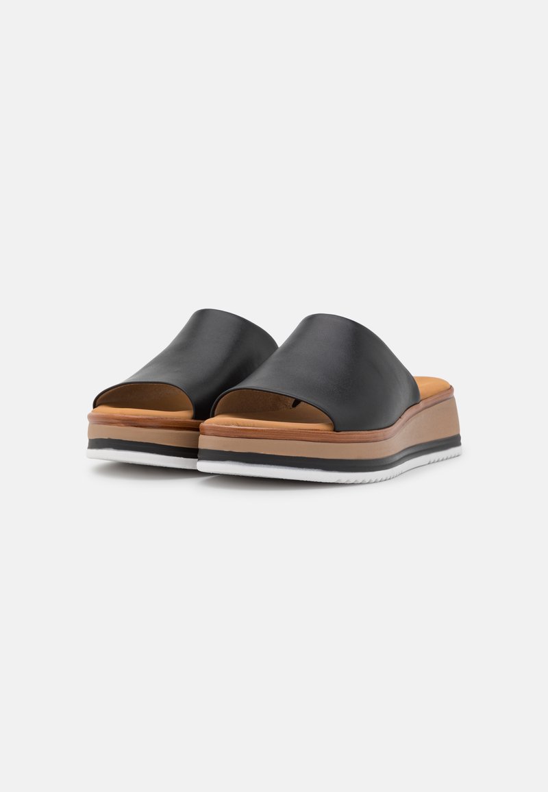 Damen Flache Pantoletten | Gabor Comfort Pantolette hoch schwarz - BF67444 Damen Flache Pantoletten | Gabor Comfort Pantolette hoch schwarz - BF67444