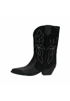 MIT VELOURSLEDER-DETAILS - Cowboy-/Bikerlaarzen - black
