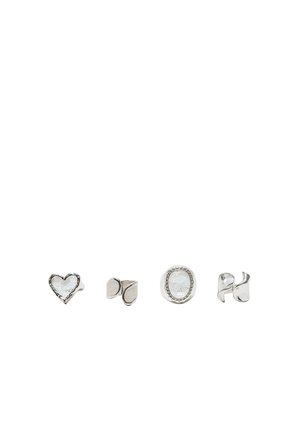 Stradivarius, SET OF 4 HEART AND LACE RINGS - Bague - metallic grey
