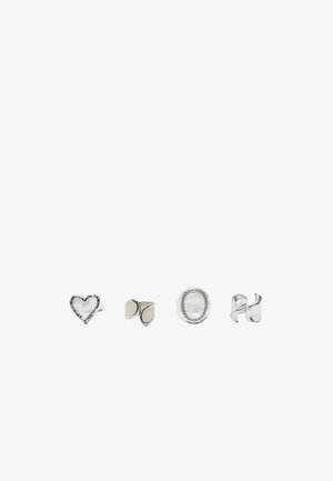 Stradivarius, SET OF 4 HEART AND LACE RINGS - Bague - metallic grey