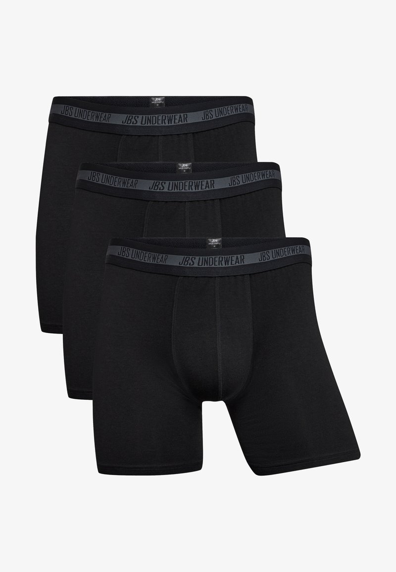 Sorte bomulds-boxer shorts i en pakke med tre, med en elastisk talje med "JBS Underwear" branding og en klassisk tætsiddende pasform.