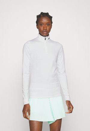 WOMEN FEEL HALF-ZIP - Long sleeved top - white