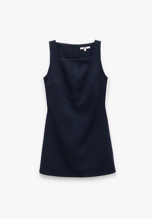 Koton SQUARE NECK MINI DRESS - Vestido de tubo - dark blue