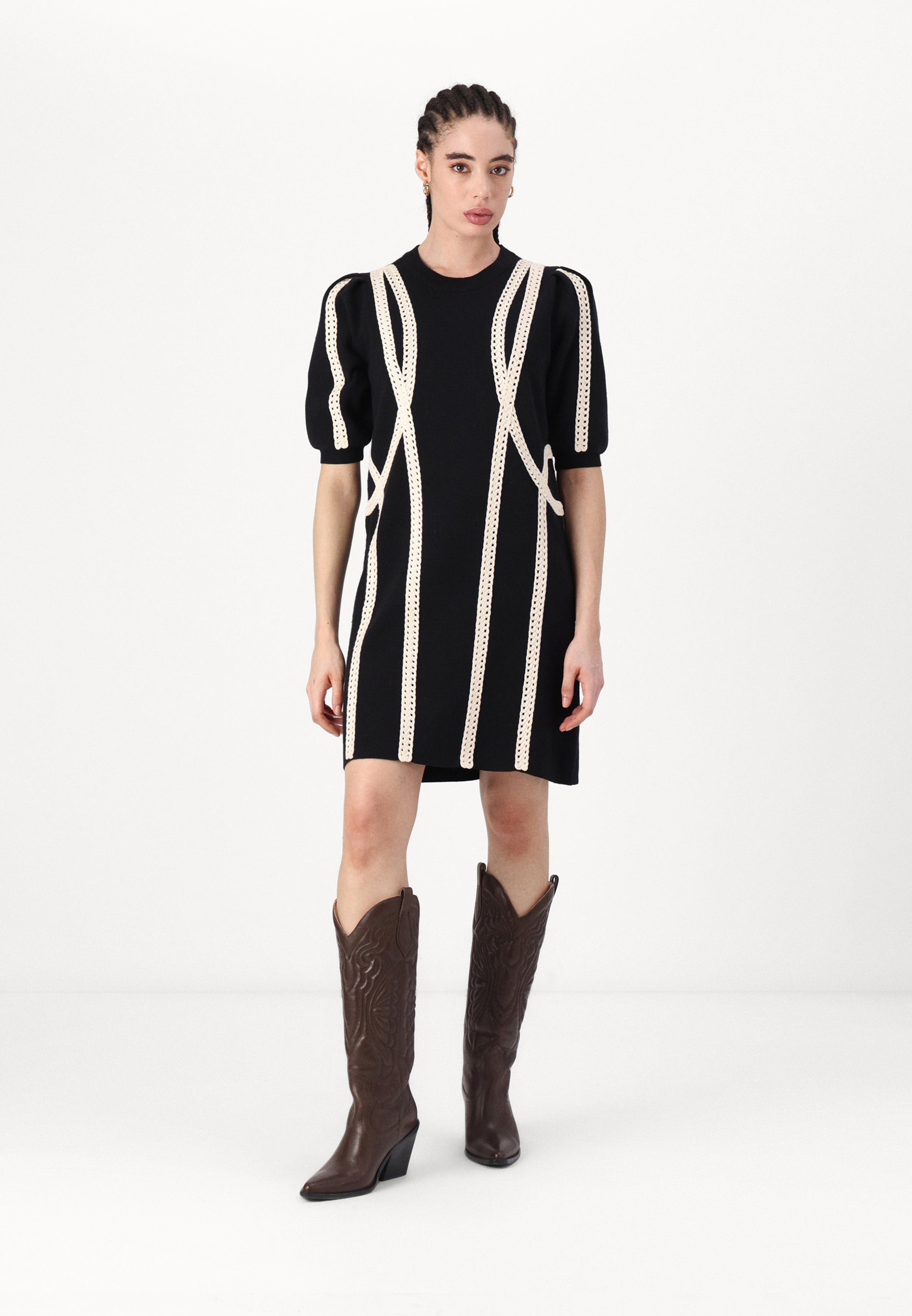 Object OBJULLA DRESS - Jumper dress - black/sandshell/black - Zalando.ie Object OBJULLA DRESS - Jumper dress - black/sandshell/black - Zalando.ie