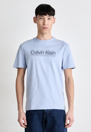 DOUBLE LOGO - T-shirt con stampa - zen blue