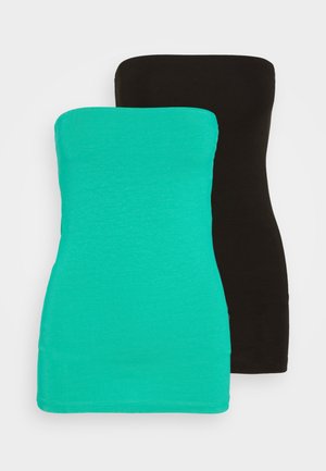 ONLLIVE LOVE DOUBLE TUBE 2 PACK - Μπλούζα - black/simply green