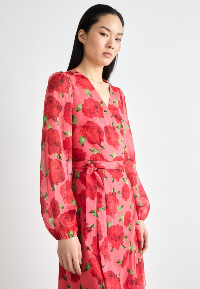 strapless open back dress Luella Hot Pink Contrast Ric Rac Mini Dress