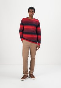 TOM TAILOR IRREGULAR STRIPES CREWNECK  - Jumper - red navy