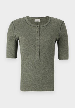 CLOSED PLACKET SHORT SLEEVE - T-paita - forest green