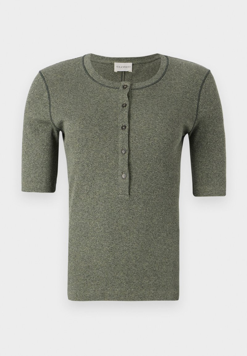 closed T-shirt basic olijfgroen