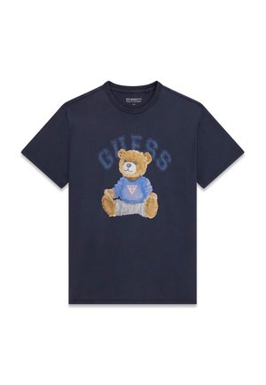 Guess, SS BSC GUESS BEAR TEE - T-Shirt print - mehrfarbig grundton blau