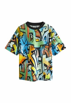 ALL OVER SHORT SLEEVE STANDARD - T-shirt imprimé - blue green graffiti
