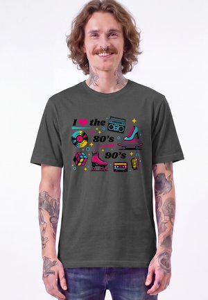 watapparel, 80S LOVE UNISEX - Print T-shirt - anthracite