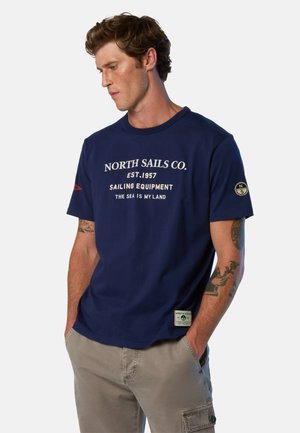 WITH SAILING  - T-shirt imprimé - navy blue