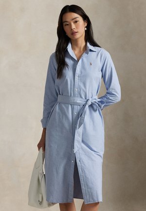Polo Ralph Lauren BELTED COTTON OXFORD SHIRTDRESS - Tričkové šaty - blue