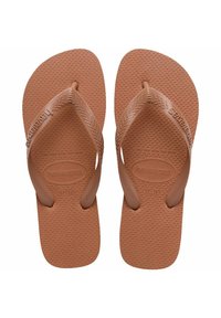 Infradito in gomma marrone con suola testurizzata, ampie cinghie con logo del marchio. Progettati per comfort e abbigliamento casual, misura 37-38.