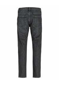 Jeans din denim negru cu croială dreaptă, design cu cinci buzunare, cusături vizibile și talie medie. Fără aplicații sau modele.