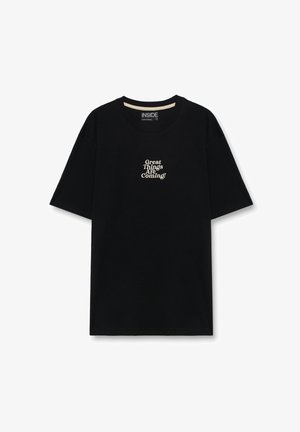 INSIDE, MANGA CORTA GREAT THINGS - Camiseta estampada - black