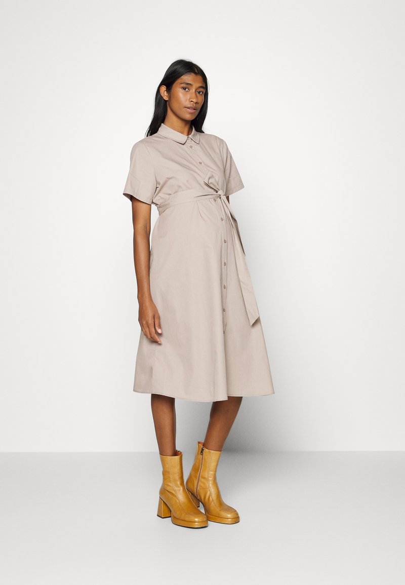 GAP Maternity TIE FRONT DRESS Robe chemise quail/beige ZALANDO.FR