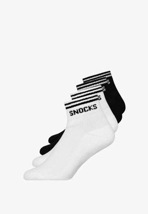 SNOCKS RETRO 4 PACK - Socks - schwarz weiß streifen
