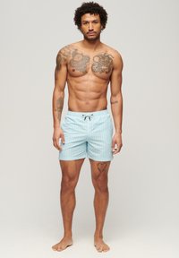 Superdry - Badeshorts - blue stripe print Miniaturebillede 1