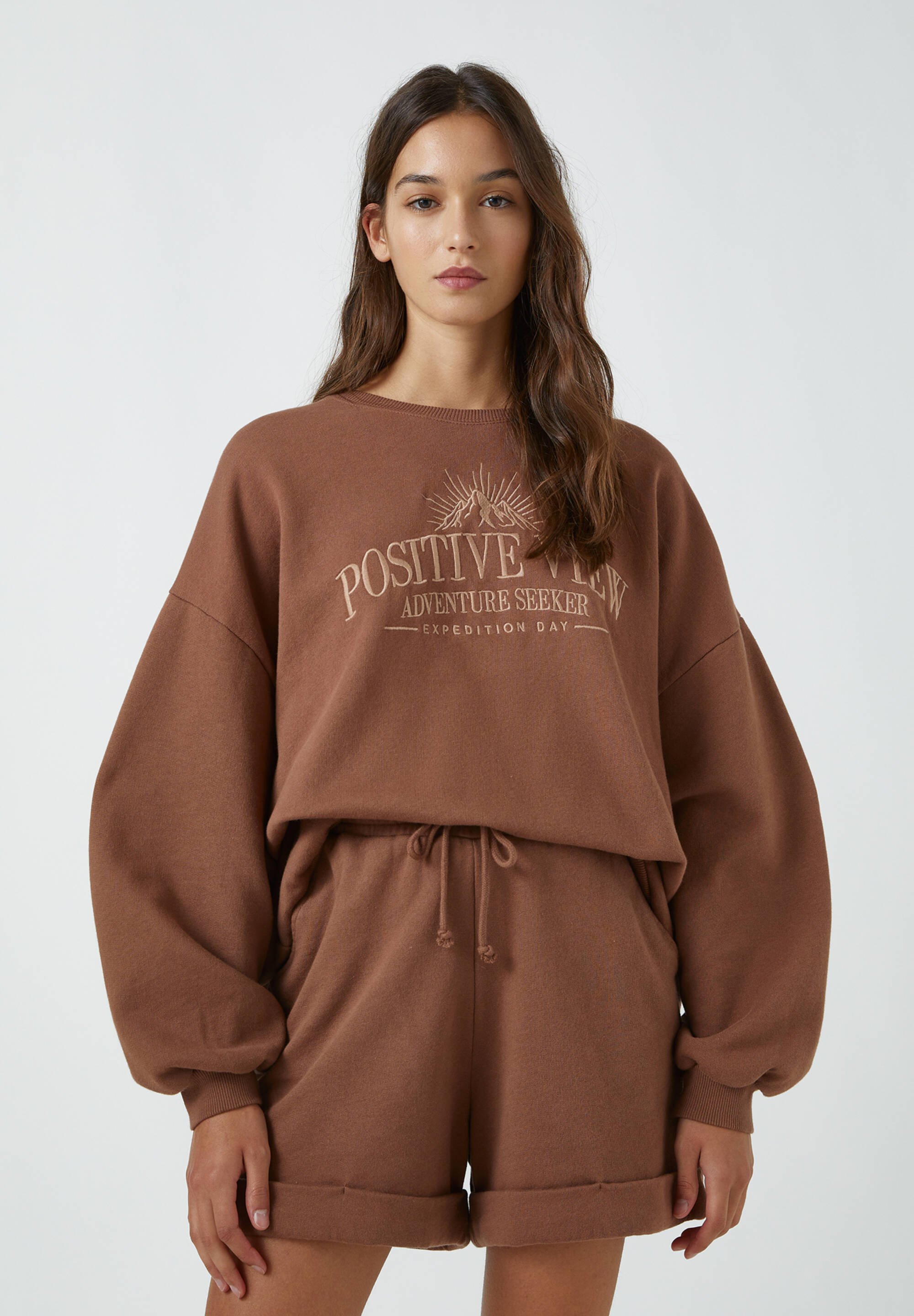 braunes sweatshirt damen