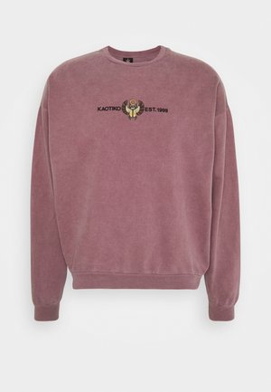 Kaotiko CREW WASHED BEETLE - Sweatshirt - bordeaux