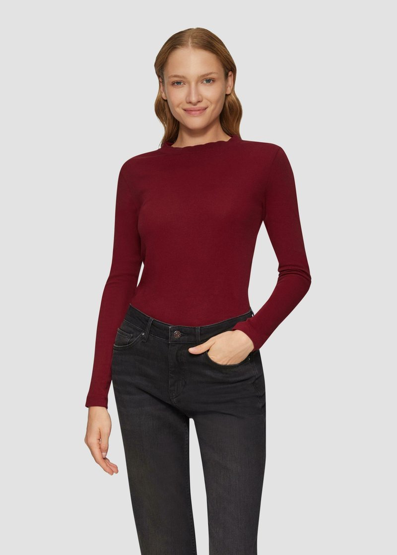 s.Oliver MIT MUSCHELKANTE - Longsleeve - rubinrot