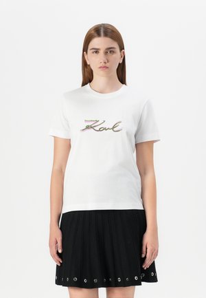 SIGNATURE SEQUINS  - Print T-shirt - white