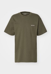 SCRIPT EMBROIDERY - T-shirts basic - cypress/white