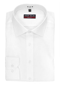 Witte shirt mooi gevouwen, gemaakt van katoen. Heeft een puntige kraag, lange mouwen, een knoopsluiting en een enkele knoopmanchet met accent stiksel.