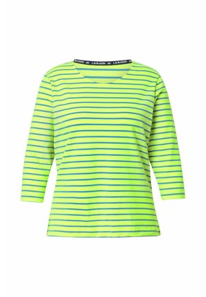 LAURASØN STRIPE 3/4 SLEEVES CREW NECK - Top s dlouhým rukávem - safety yellow
