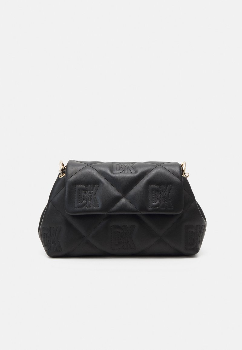 DKNY FLAP CROSSBODY Umhängetasche black/gold/schwarz Zalando.at