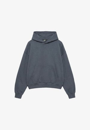 PULL&BEAR, BOXY FIT WITH HOOD - HOODIE - Hættetrøje - blue-grey