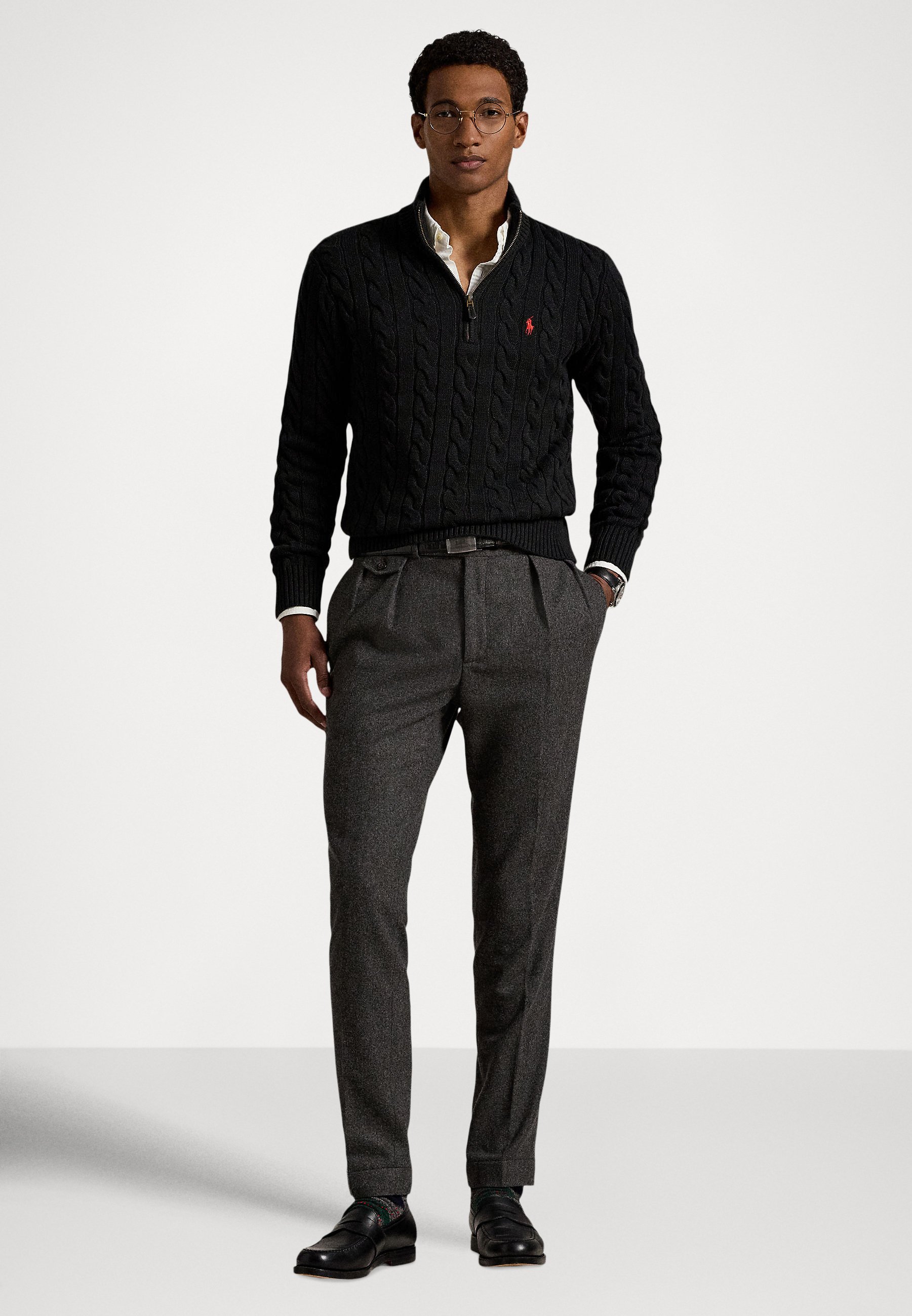 Polo Ralph Lauren CABLE-KNIT COTTON QUARTER-ZIP SWEATER