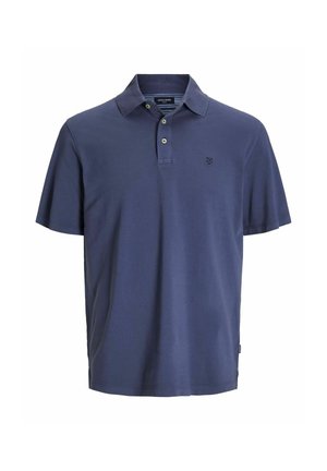 Herres kortærmede navy blå polo skjorte med to-knaps placket og lille broderet logo på venstre bryst.