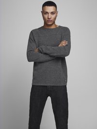 Jack & Jones - JJEHILL CREW NECK NOOS - Vesta - dark grey melange Minijatura 1