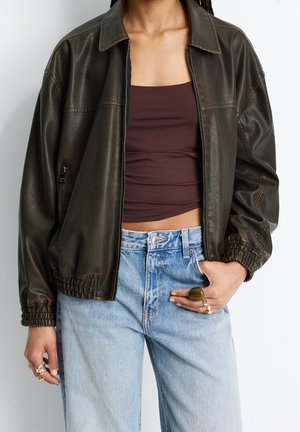 Faux leather jacket - brown